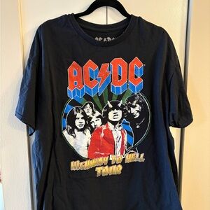 AC/DC Black T-Shirt with Red and White Logo